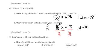 Grade 6 Unit 6 Lesson 9 10 11 Practice Problems [upl. by Annauqaj]