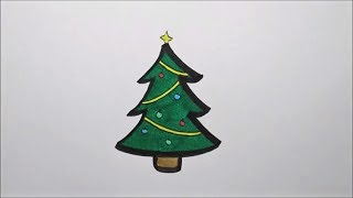 Zo teken je een kerstboom  How to draw a christmas tree [upl. by Aicargatla]