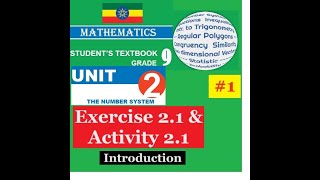 Mathematics Grade 9 Unit 2 IntroductionExercise 21 amp Activity 21 from new textbookGirma21​ [upl. by Dael]