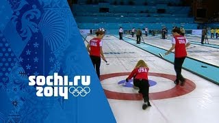 Curling  Womens Round Robin  USA v Canada  Sochi 2014 Winter Olympics [upl. by Massey]