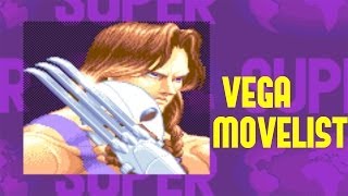 Super Street Fighter II Turbo  Vega Move List [upl. by Verneuil]