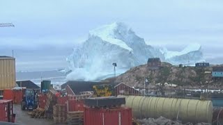 Massive iceberg threatens Greenland village [upl. by Andrien212]