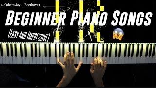 Top 5 BEAUTIFUL Beginner Piano Songs Easy [upl. by Dafna]