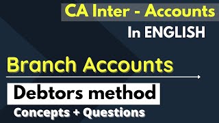 2 Branch accounts  Debtors method In ENGLISH  CA Intermediate [upl. by Herv787]