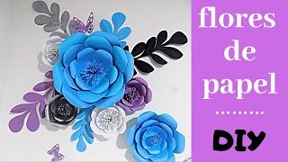 COMO HACER FLORES GIGANTES DE PAPEL EN 5 MINUTOS FÁCIL DIY [upl. by Enaasiali]