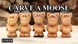 How to Carve a Character Moose Full Woodcarving Tutorial [upl. by Lathan931]