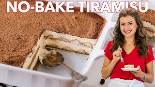 Easy TIRAMISU Cake  NoBake Dessert [upl. by Ahsiram]