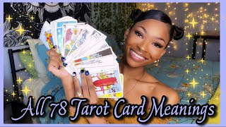 ALL 78 TAROT CARD MEANINGS 🪐🔮🧚🏾‍♀️ [upl. by Saxon]