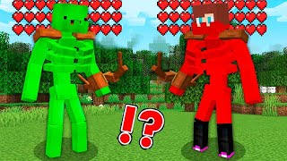 JJ and Mikey Became SKELETONS MUTANTS in Minecraft Challenge by Maizen [upl. by Arotal]