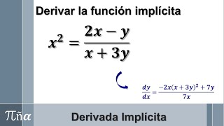 Derivada implícita ejemplo 55 [upl. by Avera]