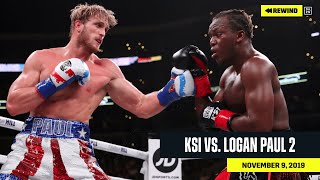 FULL FIGHT  KSI vs Logan Paul 2 DAZN REWIND [upl. by Enitsud]