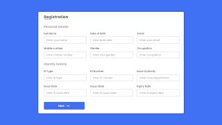 Responsive Registration Form in HTML CSS amp JavaScript [upl. by Tory]