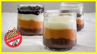 POSTRE FÁCIL y rápido SIN HORNO y SIN GLUTEN 1 preparación para 3 sabores [upl. by Ecyar381]