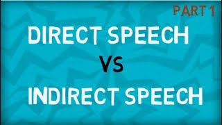 Direct Speech  Indirect Speech  Types of Speech [upl. by Suzanne409]