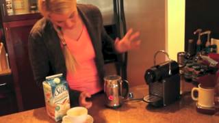 Nespresso Aeroccino Plus Frother Review Frothing Almond Milk [upl. by Enogitna200]