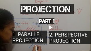 12 Projection in computer graphics  parallel projection and perspective projection [upl. by Yasmeen]