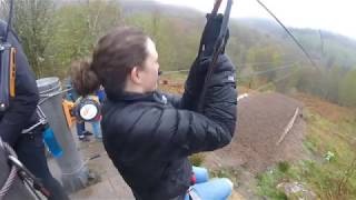 Go Ape Aberfoyle  UKs longest zip wire in the rain [upl. by Fradin]